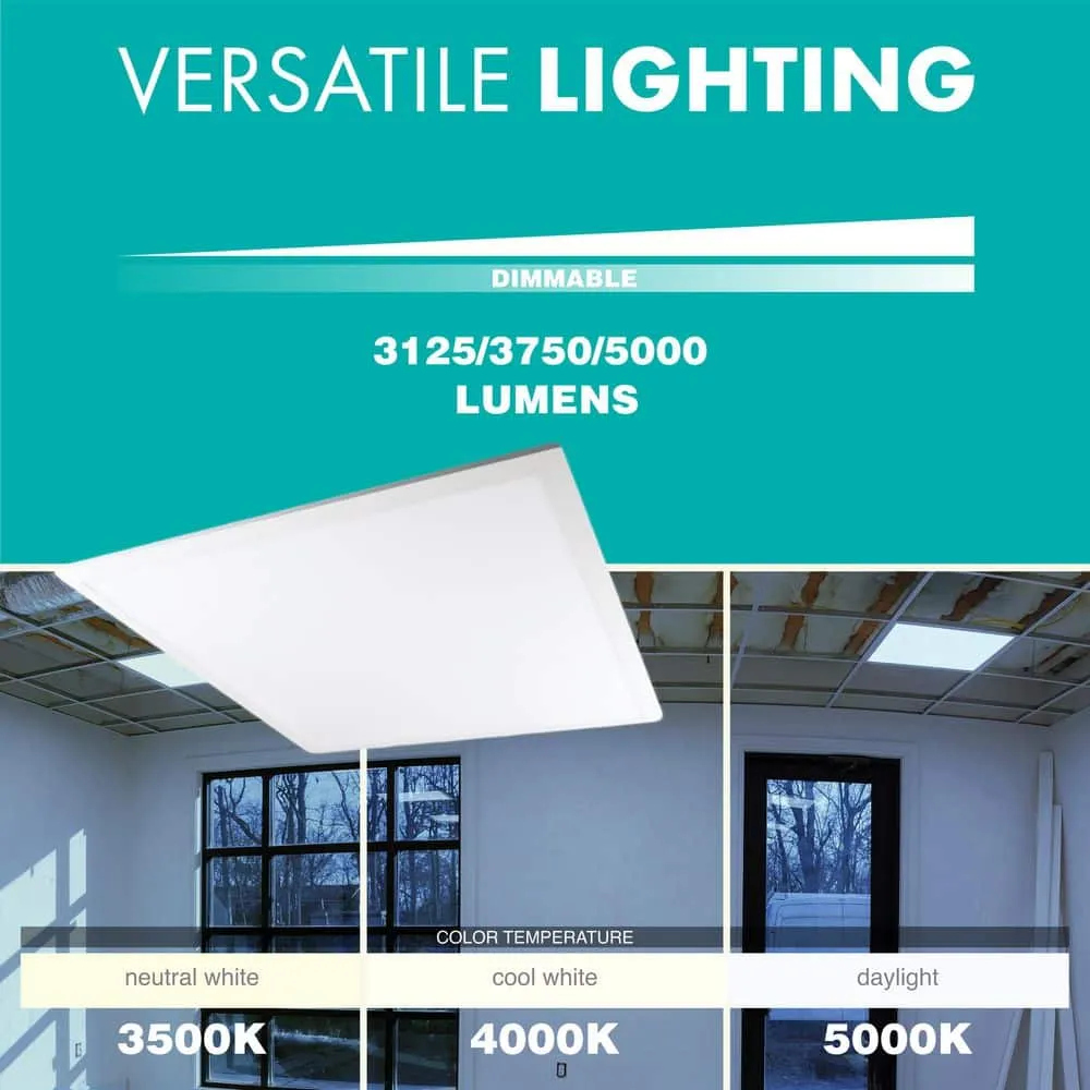 Simply Conserve 2 ft. x 2 ft. 3125/3750/5000 Lumens Integrated LED Panel Light 3500K/4000K/5000K Field Selectable Lumens and Color Temp, photo 3 of 7
