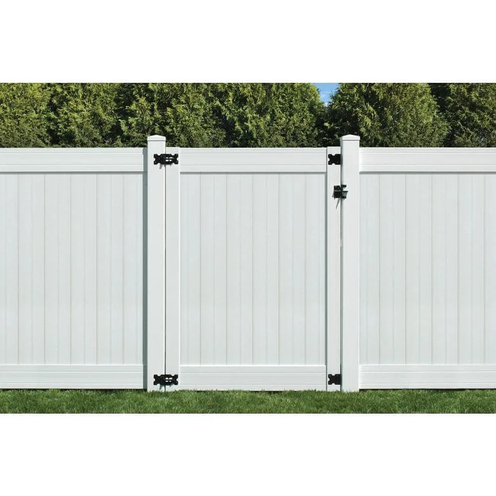 SIXTH AVENUE BUILDING PRODUCTS SUPPLYING THE WORLD SIXTH AVENUE Wexford 3.5 ft. x 6 ft. White Vinyl Privacy Fence Gate, photo 2 of 2