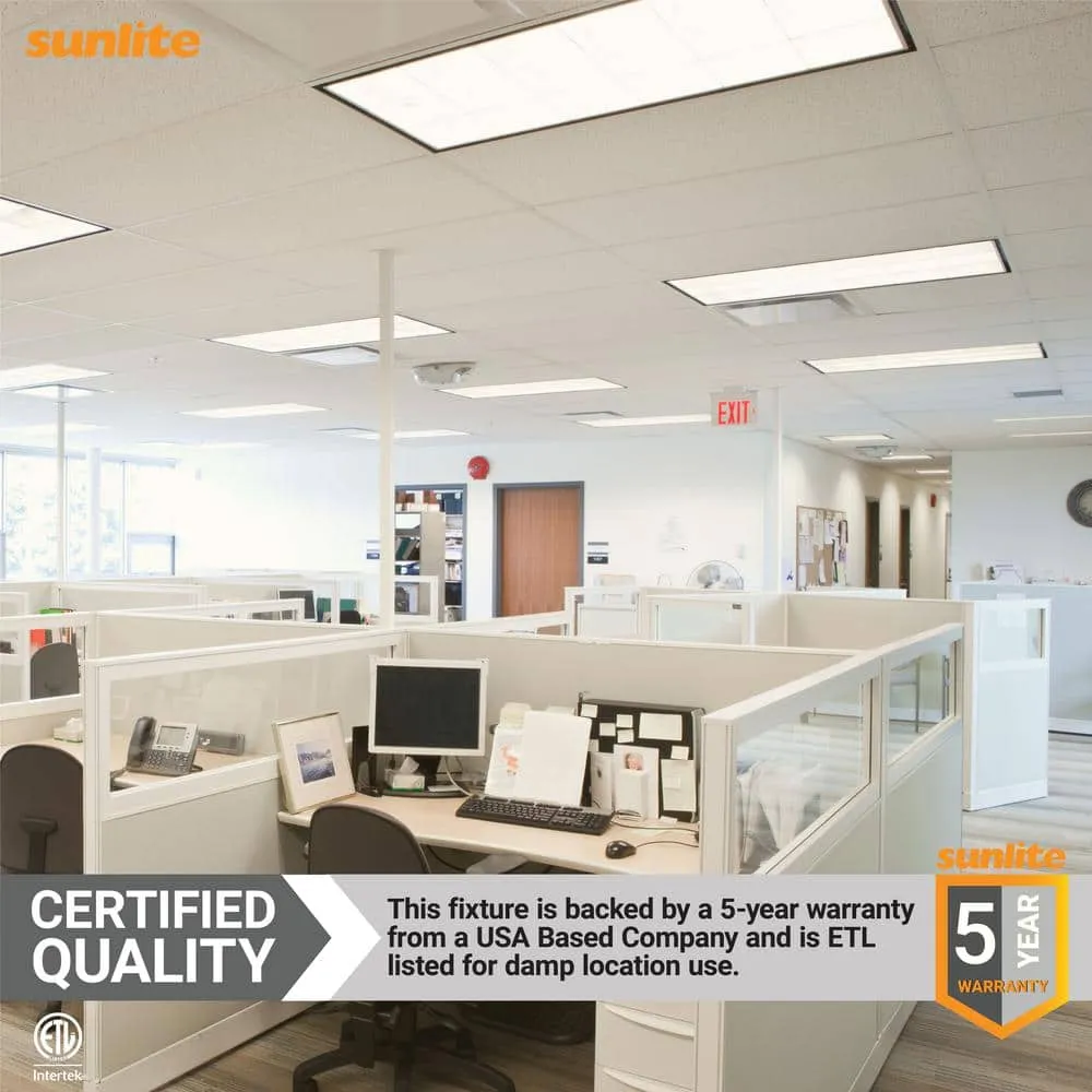 Sunlite 2 ft. x 4 ft. 390 Watt-Equivalent 6000 Lumens Lay In Dimmable Integrated LED Flat Panel Light 3000K (2-Pack), photo 5 of 7