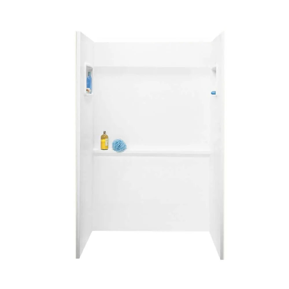 Swan 34 in. x 48 in. x 72 in. 3-Piece Direct-to-Stud Alcove Shower Surround in White, photo 2 of 5