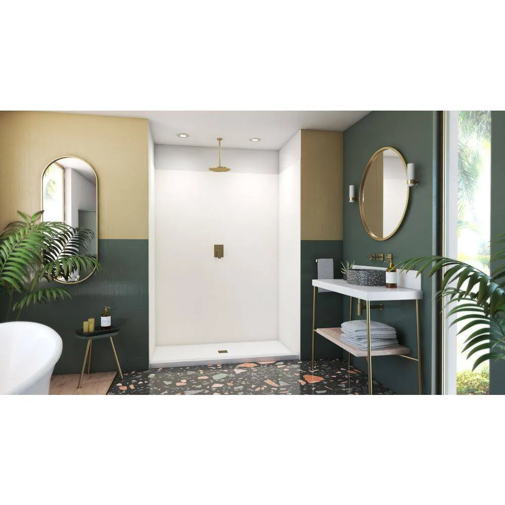 Swan 36 in. x 60 in. x 72 in. 3-Piece Easy Up Adhesive Alcove Shower Surround in White, photo 6 of 6