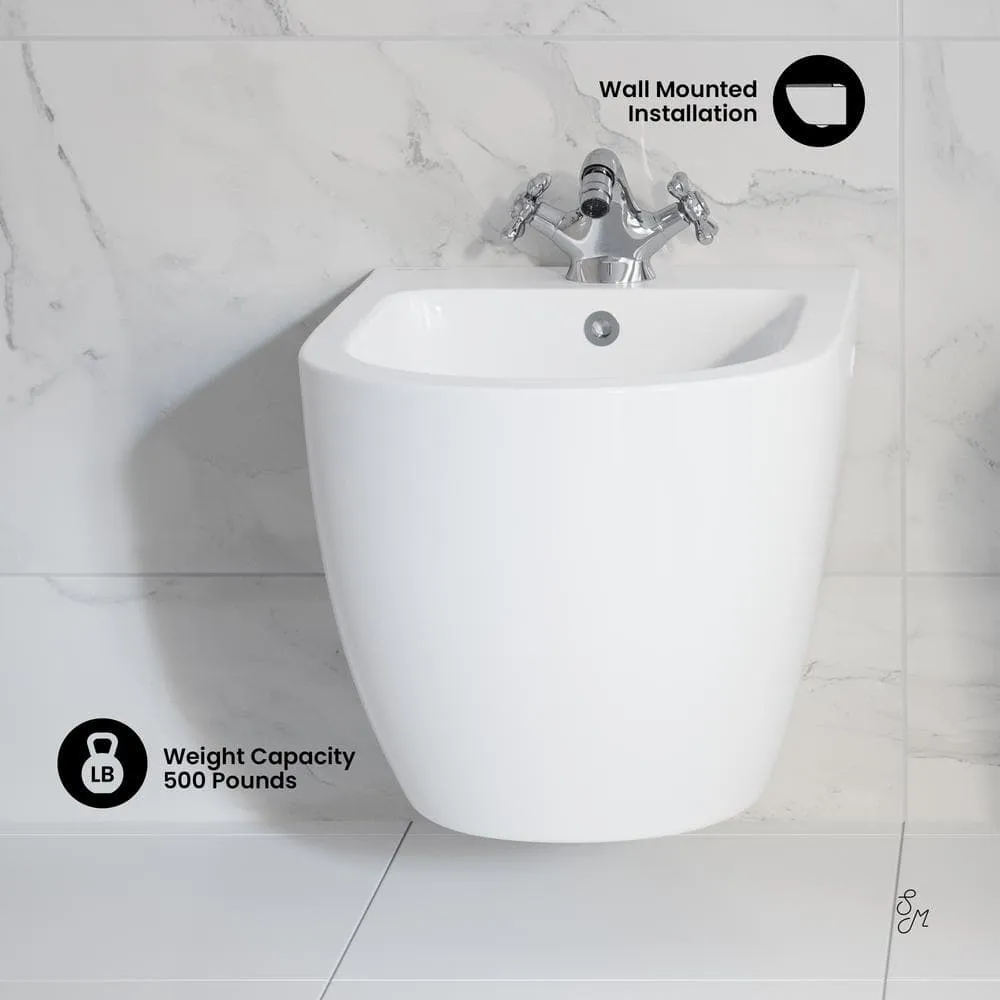 Swiss Madison St. Tropez Wall Hung Elongated Bidet in Glossy White, photo 3 of 10