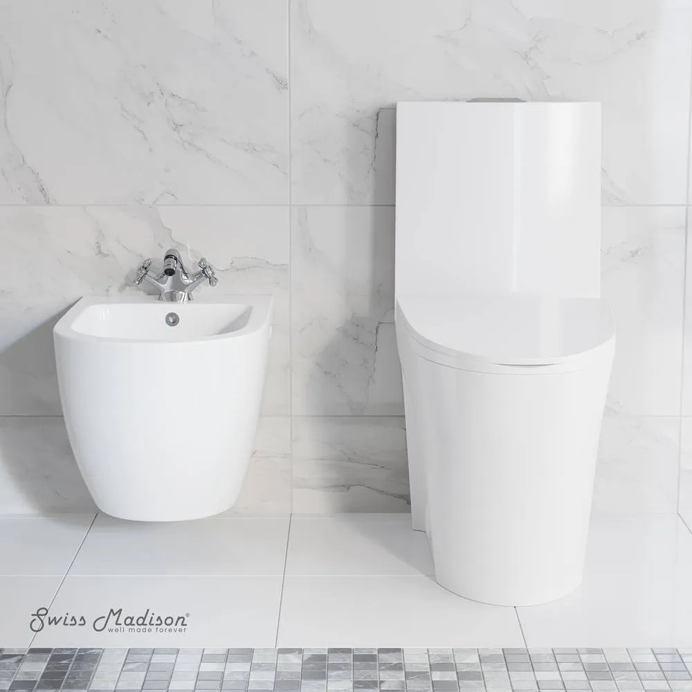 Swiss Madison St. Tropez Wall Hung Elongated Bidet in Glossy White, photo 5 of 10