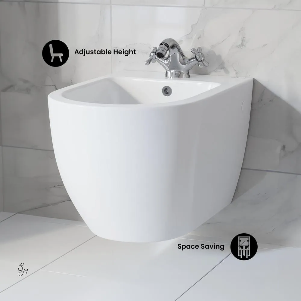 Swiss Madison St. Tropez Wall Hung Elongated Bidet in Glossy White, photo 4 of 10