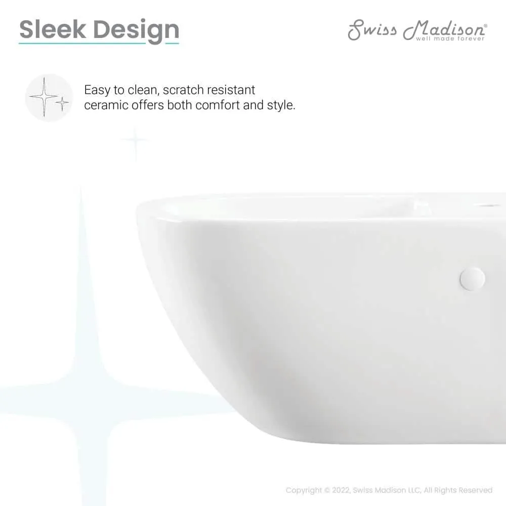 Swiss Madison St. Tropez Wall Hung Elongated Bidet in Glossy White, photo 10 of 10