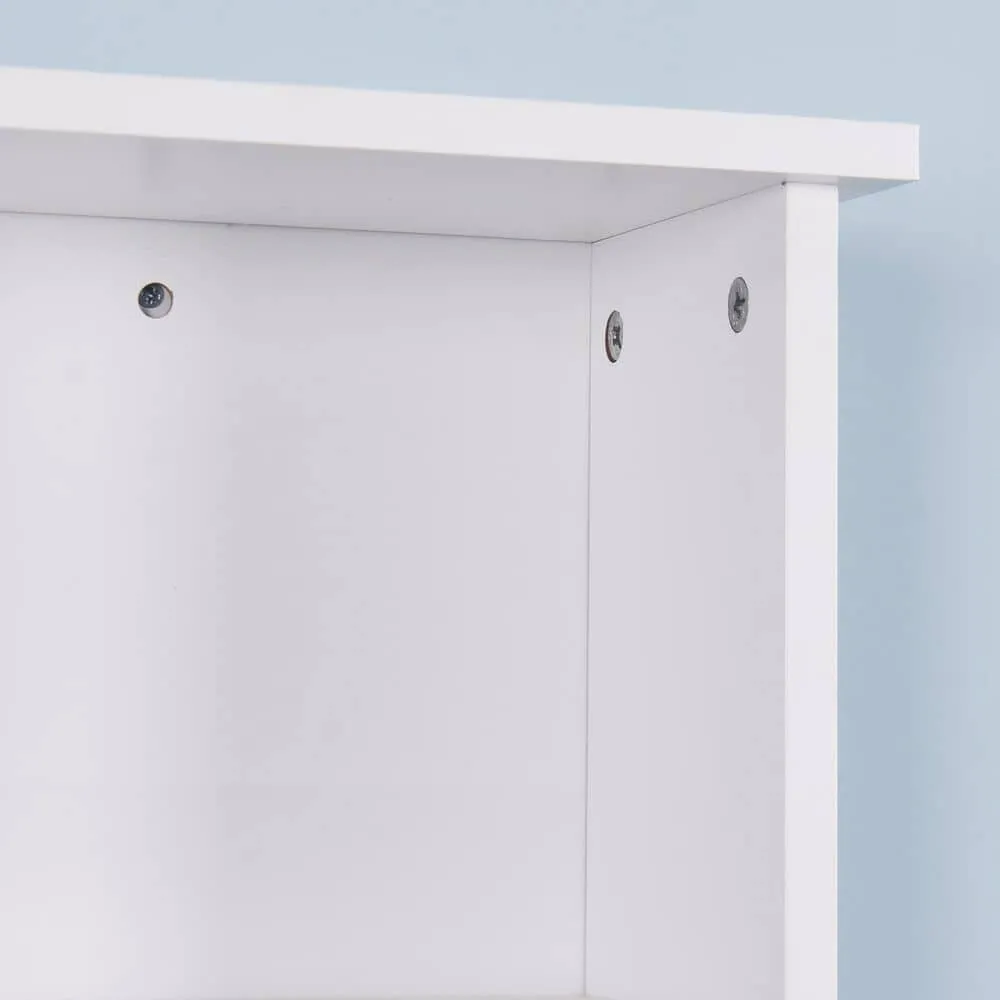 Tatayosi 7.10 in. W x 23.62 in. L x 28 in. H in White MDF Surface Mount Medicine Cabinet without Mirror, with a Door, photo 4 of 8