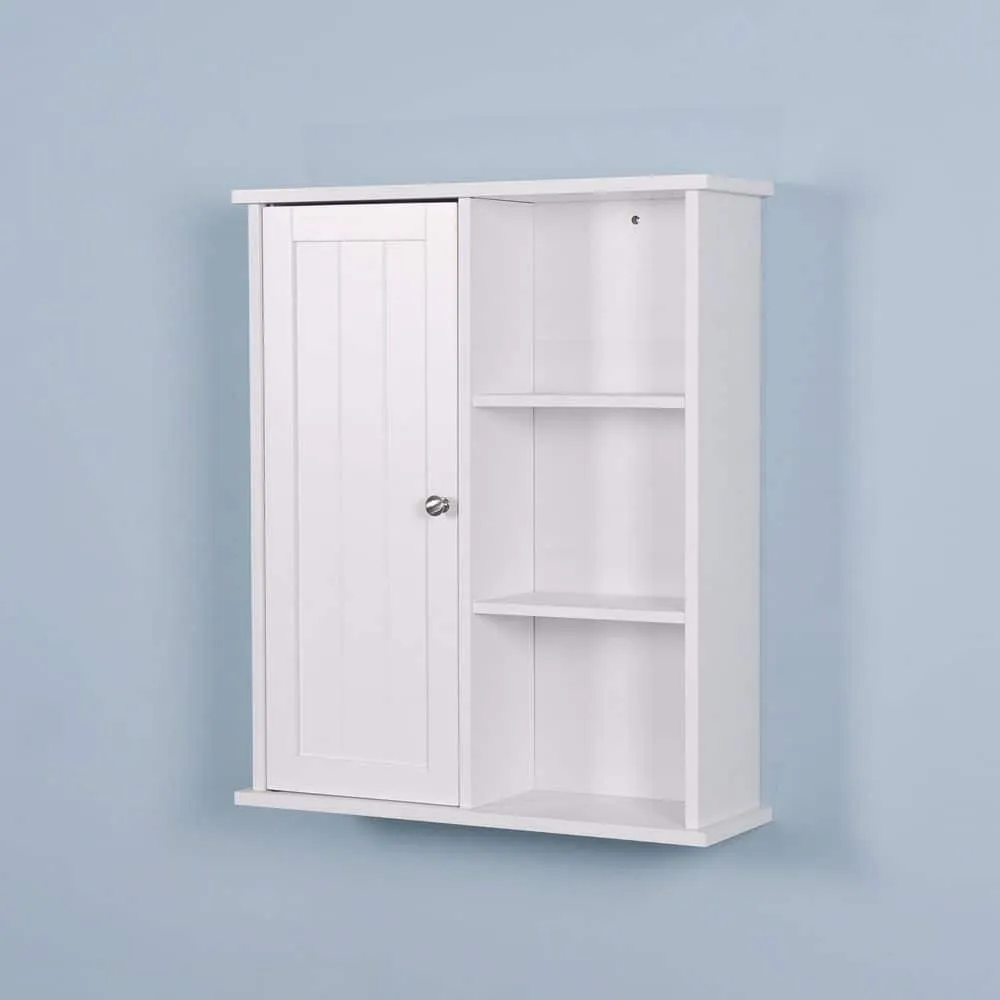 Tatayosi 7.10 in. W x 23.62 in. L x 28 in. H in White MDF Surface Mount Medicine Cabinet without Mirror, with a Door, photo 3 of 8