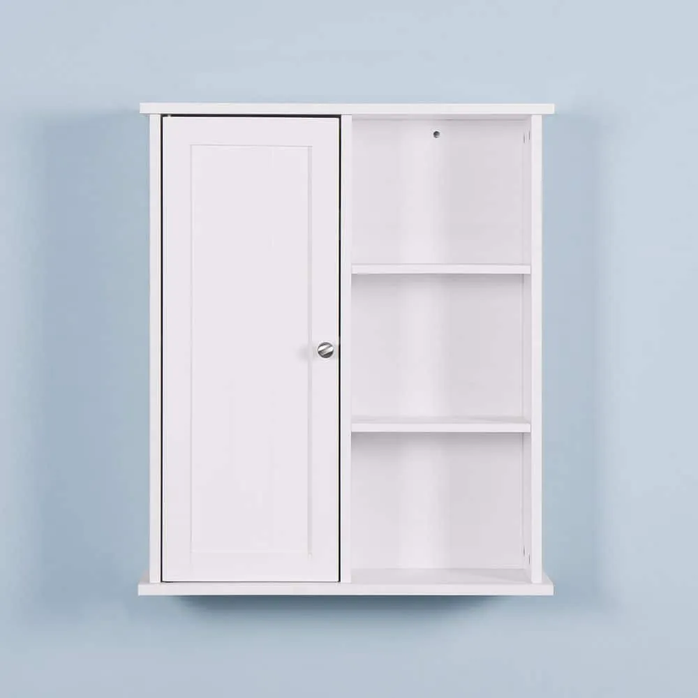 Tatayosi 7.10 in. W x 23.62 in. L x 28 in. H in White MDF Surface Mount Medicine Cabinet without Mirror, with a Door, photo 2 of 8