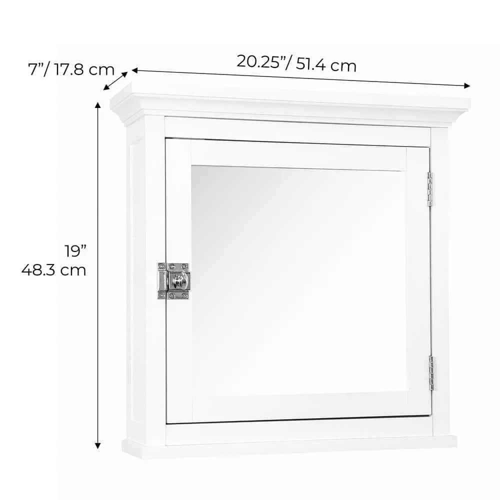Teamson Home Madison 20.24 in. W x 19 in. H x 7 in. D Removable Medicine Cabinet with Mirrored Door in White, photo 4 of 7