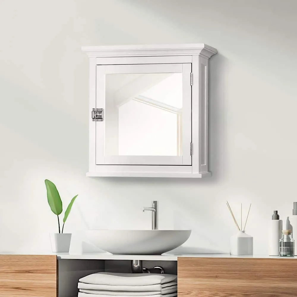 Teamson Home Madison 20.24 in. W x 19 in. H x 7 in. D Removable Medicine Cabinet with Mirrored Door in White, photo 3 of 7