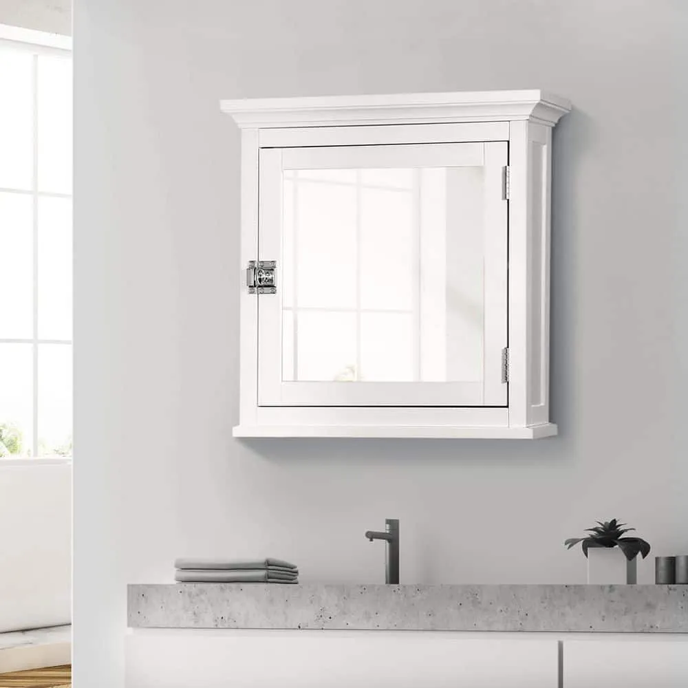Teamson Home Madison 20.24 in. W x 19 in. H x 7 in. D Removable Medicine Cabinet with Mirrored Door in White, photo 2 of 7