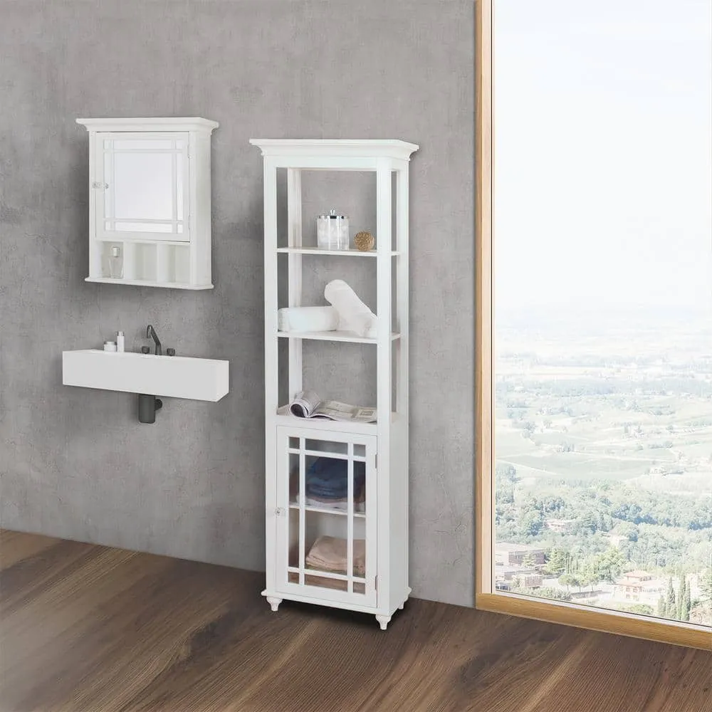 Teamson Home Neal 20 in. W x 24.13 in. H x 6.5 in. D Wooden Medicine Cabinet with Mirrored Door, White, photo 7 of 8