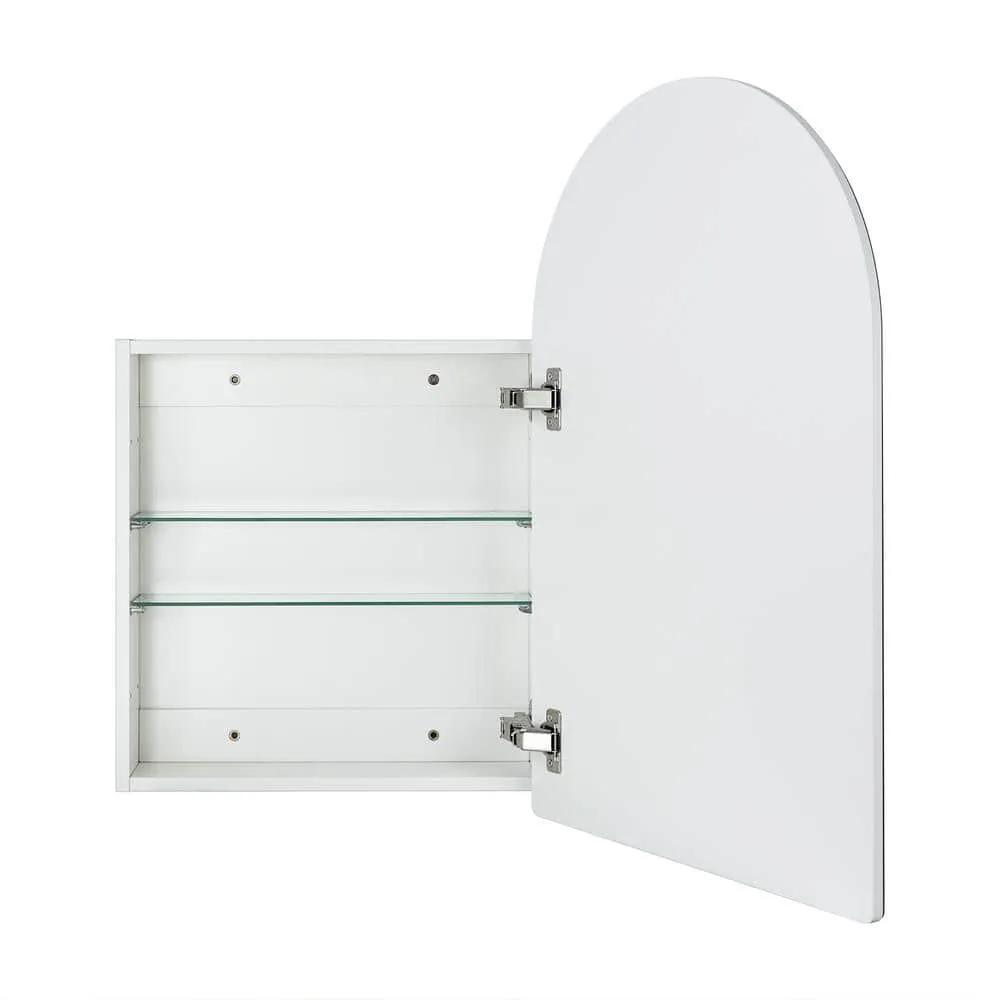 TEHOME Tomace 20 in. W x 30 in. H Arched Recess and Surface Mount Frameless Medicine Cabinet with Mirror, photo 9 of 9