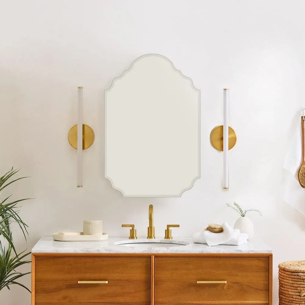 TEHOME Tomace 20 in. W x 30 in. H Novelty/Specialty Irregular Arched Metal Beveled Frameless Medicine Cabinet with Mirror, photo 6 of 8