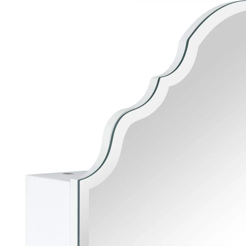 TEHOME Tomace 20 in. W x 30 in. H Novelty/Specialty Irregular Arched Metal Beveled Frameless Medicine Cabinet with Mirror, photo 8 of 8