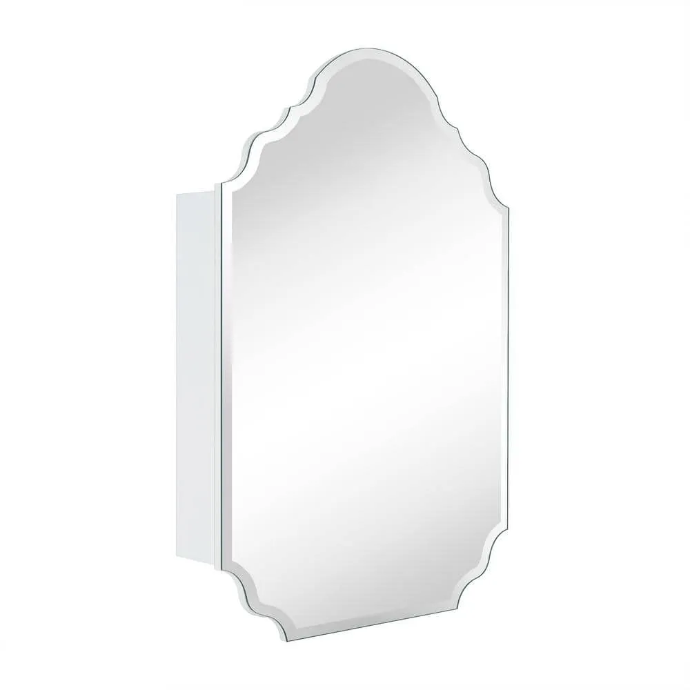 TEHOME Tomace 20 in. W x 30 in. H Novelty/Specialty Irregular Arched Metal Beveled Frameless Medicine Cabinet with Mirror, photo 3 of 8