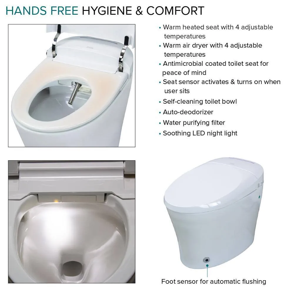 Transolid Rosemary 1-Piece Dual Flush Elongated Smart Toilet Bidet, photo 9 of 10