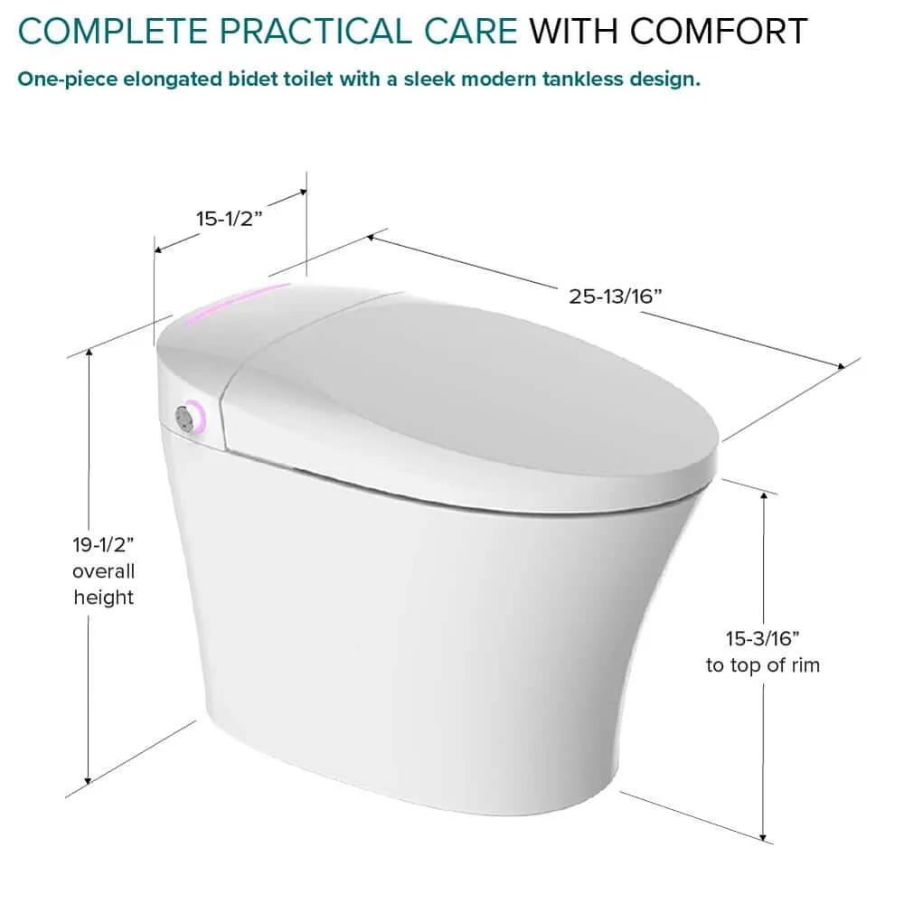 Transolid Rosemary 1-Piece Dual Flush Elongated Smart Toilet Bidet, photo 6 of 10