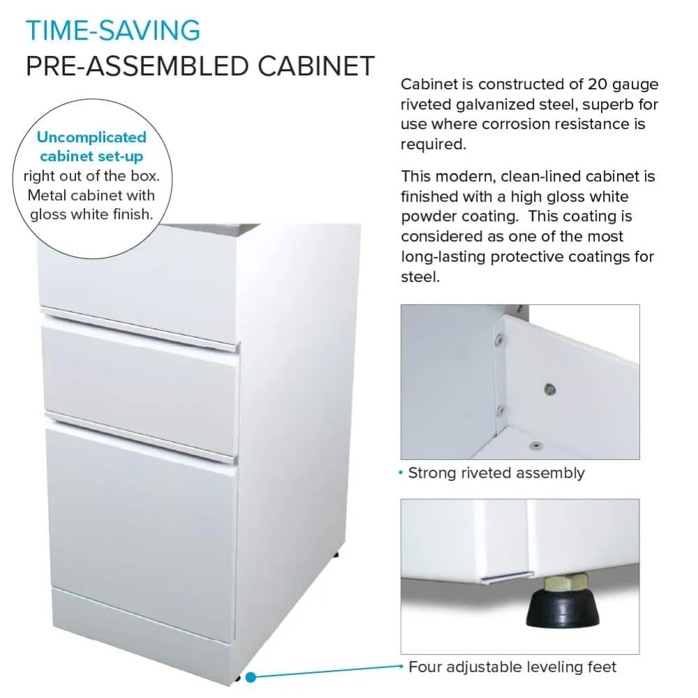 Transolid All-in-One 15.5 in. x 22.4 in. x 34.9 in. Metal Drop-In Laundry/Utility Sink and Cabinet in White, photo 4 of 14