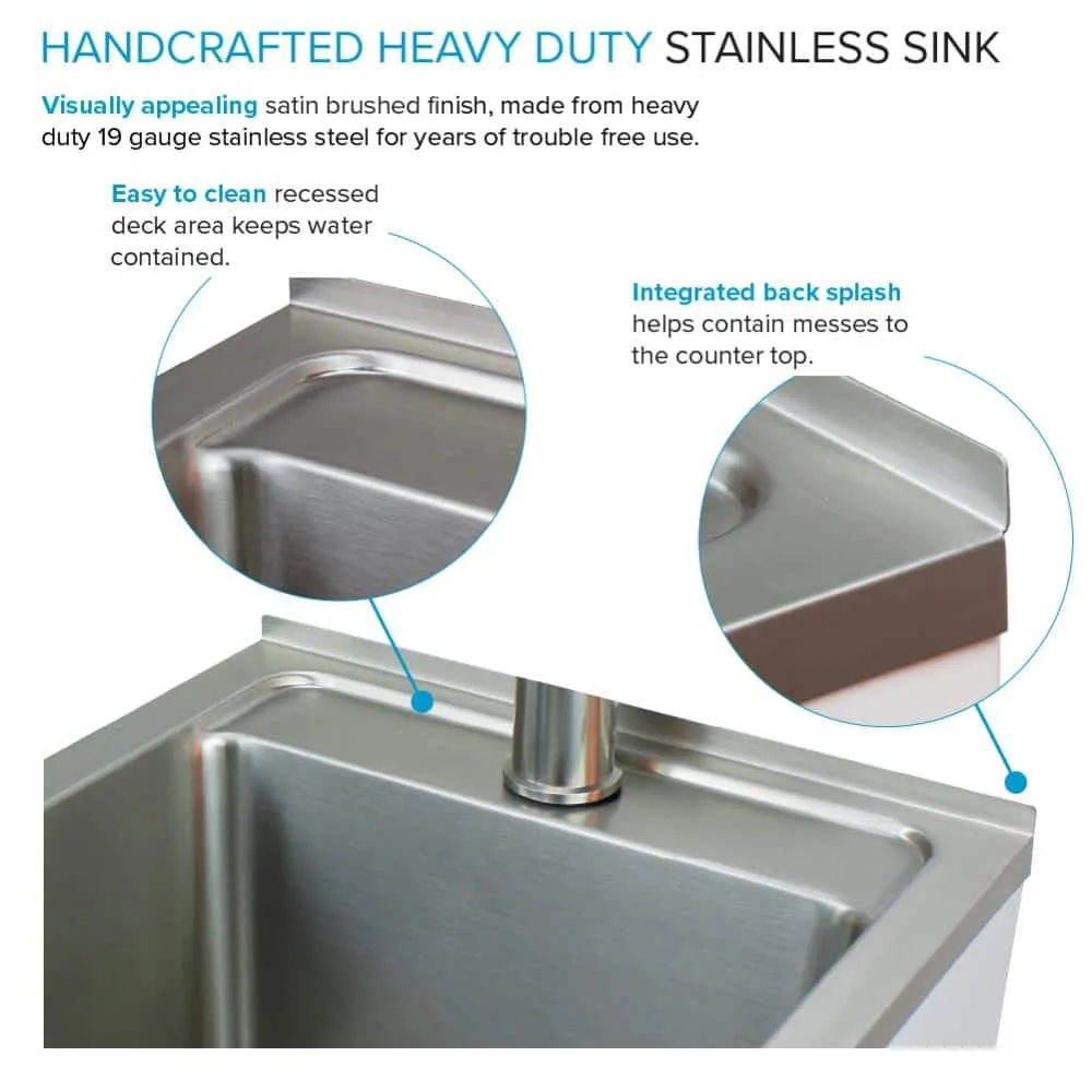 Transolid All-in-One 15.5 in. x 22.4 in. x 34.9 in. Metal Drop-In Laundry/Utility Sink and Cabinet in White, photo 8 of 14