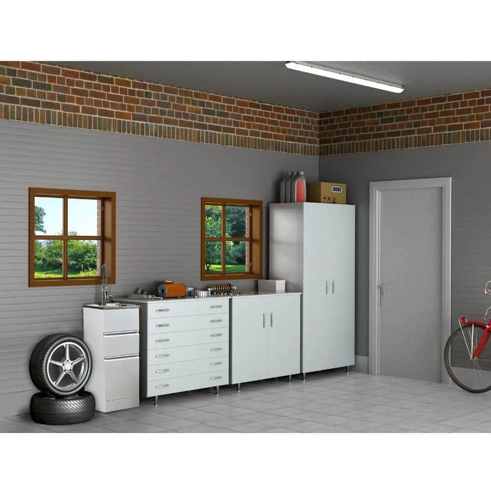 Transolid All-in-One 15.5 in. x 22.4 in. x 34.9 in. Metal Drop-In Laundry/Utility Sink and Cabinet in White, photo 2 of 14