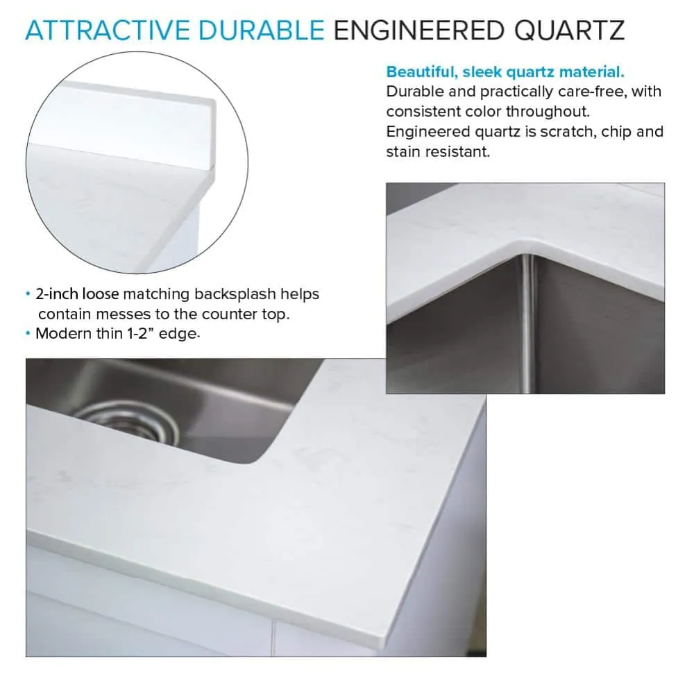 Transolid All-in-One 29" x 25.5" Stainless Steel Quartz Undermount Laundry Sink Cabinet with Faucet, photo 10 of 10