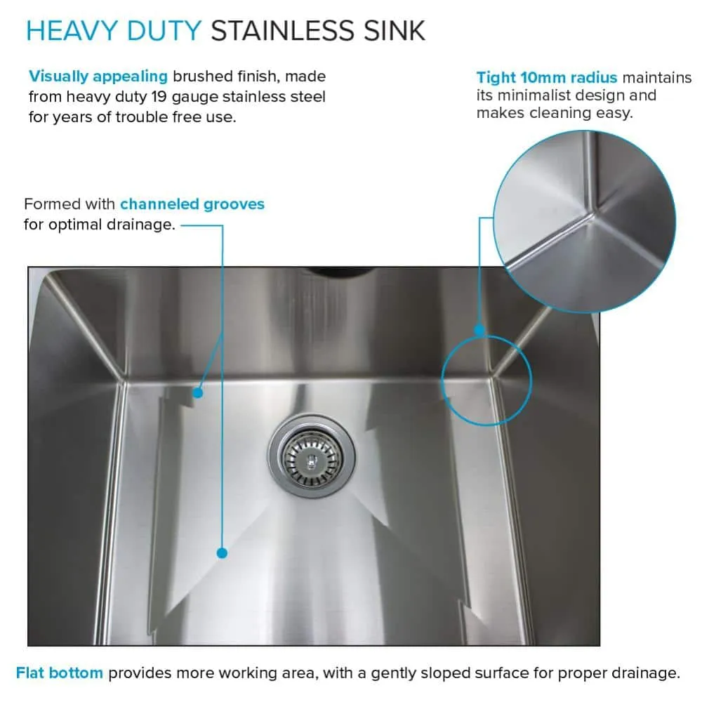 Transolid All-in-One 29" x 25.5" Stainless Steel Quartz Undermount Laundry Sink Cabinet with Faucet, photo 7 of 10
