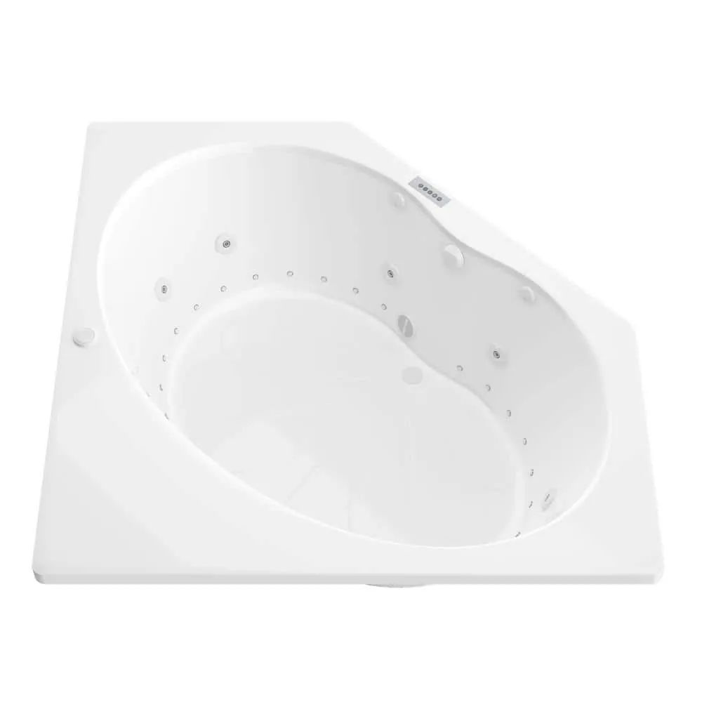 Universal Tubs Carnelian Diamond Series 5 ft. Center Drain Whirlpool and Air Bath Tub in White, photo 13 of 20
