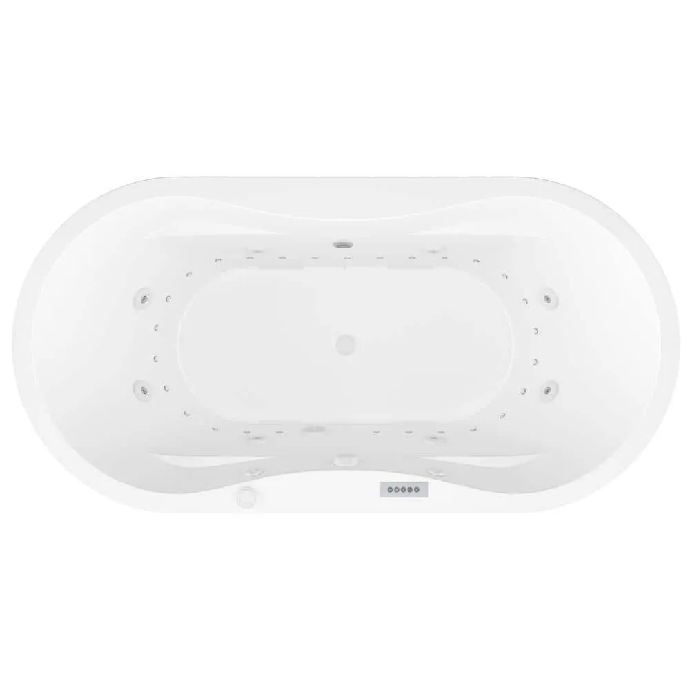 Universal Tubs Agate Diamond Series 6 ft. Acrylic Center Drain Flatbottom Whirlpool Freestanding Bathtub in White, photo 14 of 20