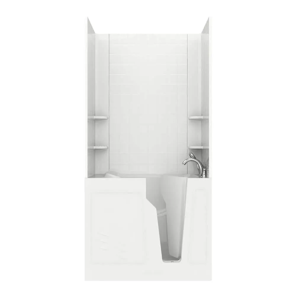 Universal Tubs Rampart 3.9 ft. Walk-in Whirlpool and Air Bathtub with 4 in. Tile Easy Up Adhesive Wall Surround, Right Drain, White, photo 35 of 42