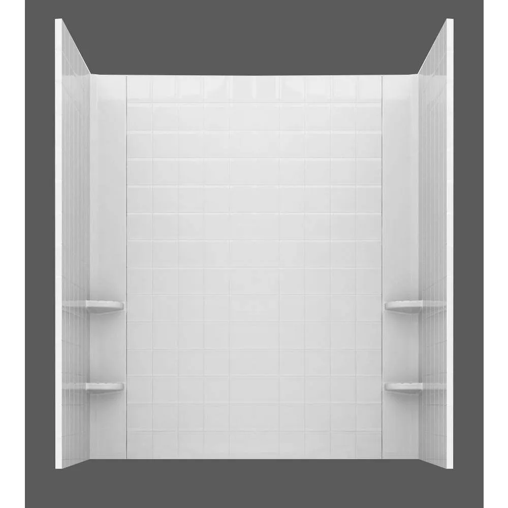 Universal Tubs Rampart 3.9 ft. Walk-in Whirlpool and Air Bathtub with 4 in. Tile Easy Up Adhesive Wall Surround, Right Drain, White, photo 38 of 42