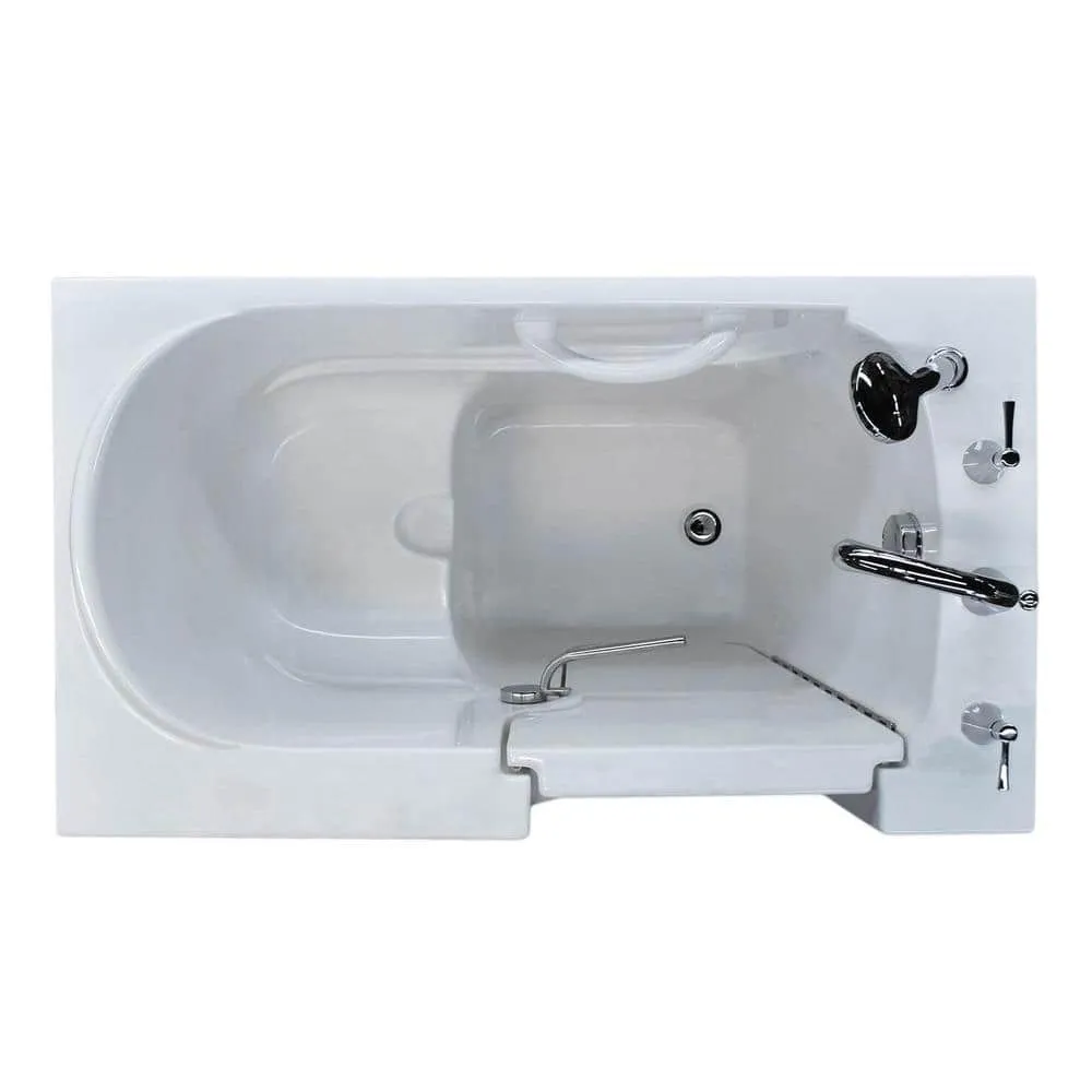 Universal Tubs Nova Heated 3.9 ft. Walk-In Non-Whirlpool Bathtub in White with Chrome Trim, photo 12 of 15