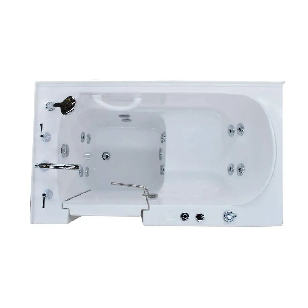 Universal Tubs Nova Heated 4.5 ft. Walk-In Whirlpool Bathtub in Biscuit with Chrome Trim, photo 47 of 52