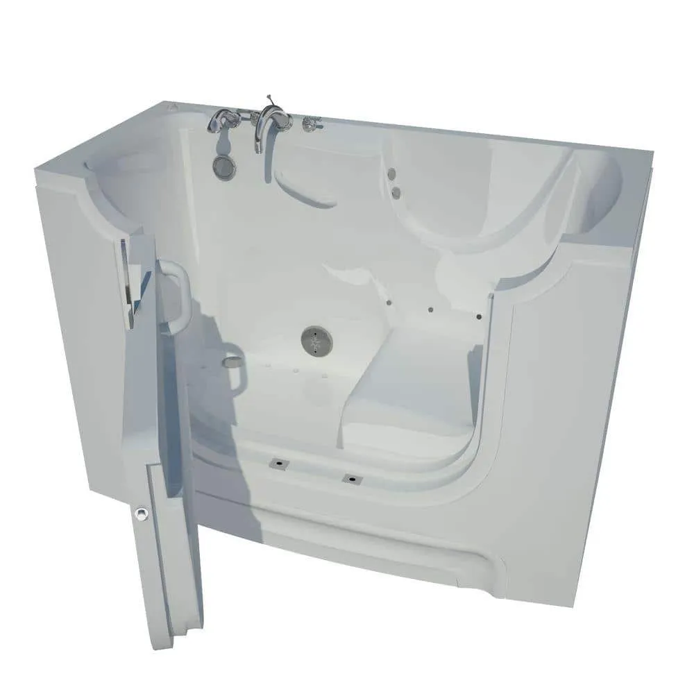 Universal Tubs Nova Heated Wheelchair Accessible 5 ft. Walk-In Air Jetted Tub, White, Chrome Trim, Left Drain, photo 13 of 19