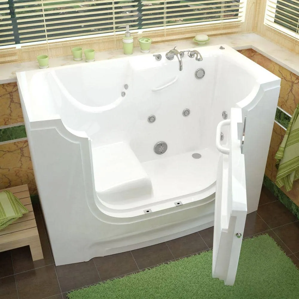 Universal Tubs Nova Heated Wheelchair Accessible 5 ft. Walk-In Whirlpool Bathtub in White with Chrome Trim, photo 15 of 19