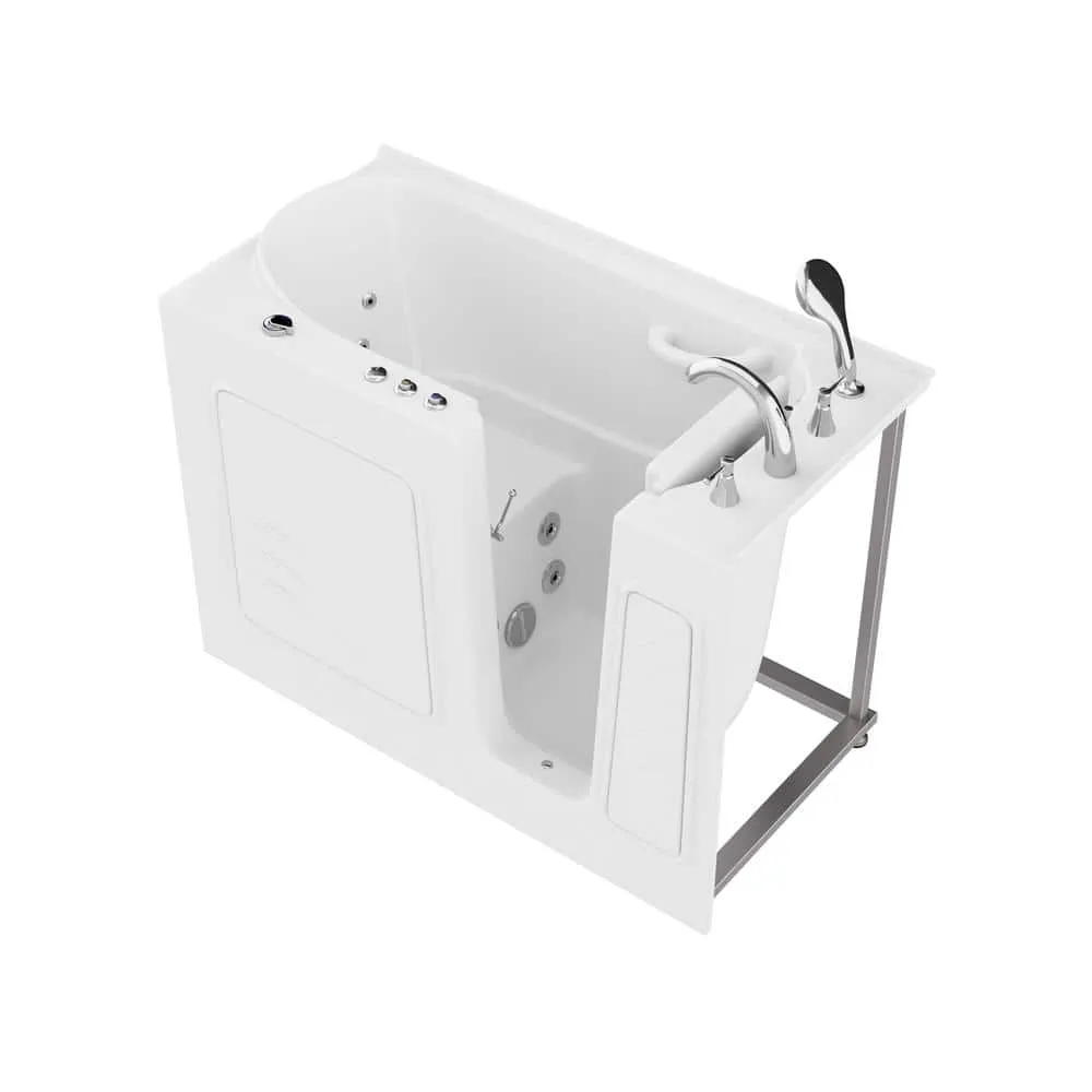 Universal Tubs HD Series 53 in. Right-Drain Quick Fill Walk-In Whirlpool Bathtub with Powered Fast Drain, White, photo 19 of 26