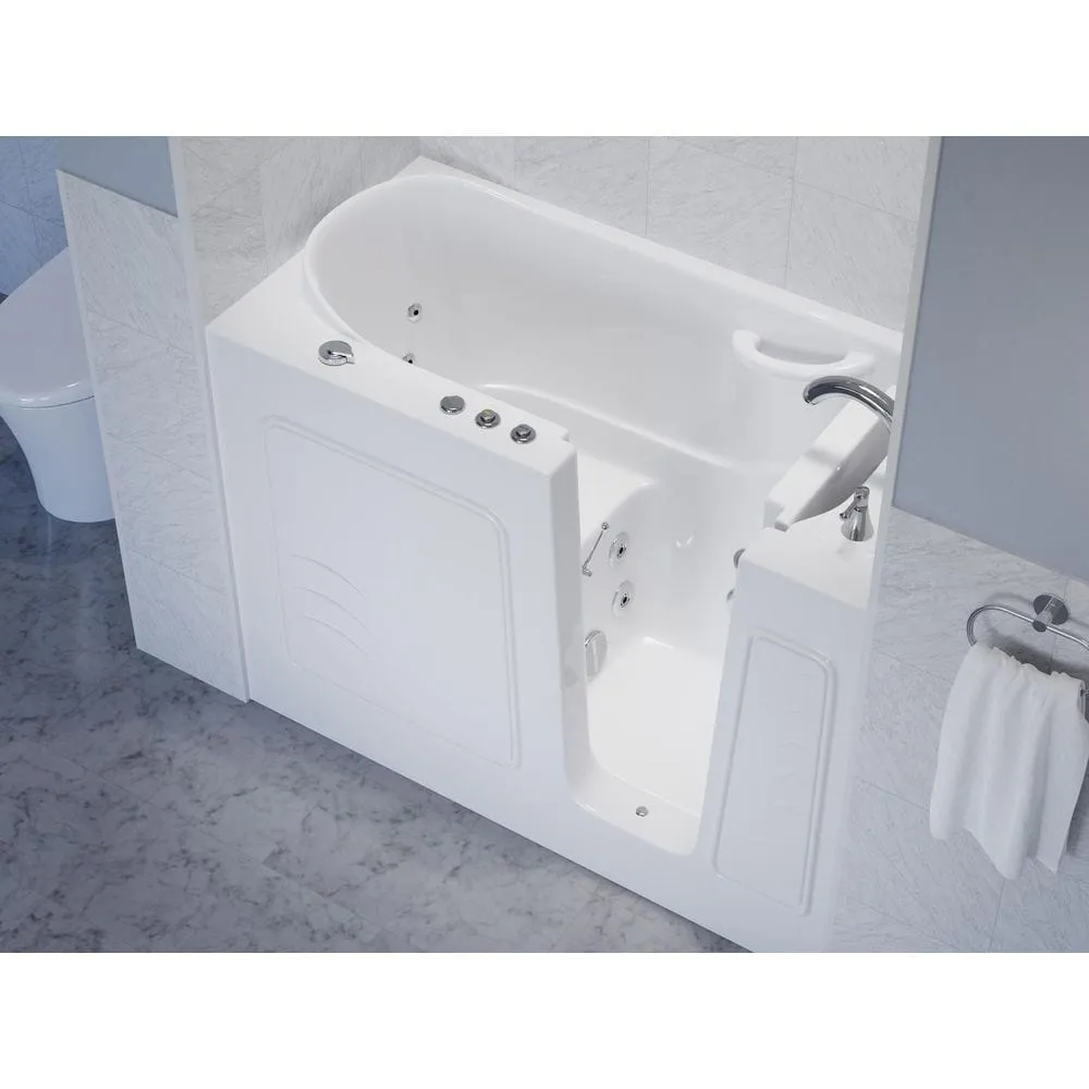 Universal Tubs HD Series 53 in. Right-Drain Quick Fill Walk-In Whirlpool Bathtub with Powered Fast Drain, White, photo 22 of 26
