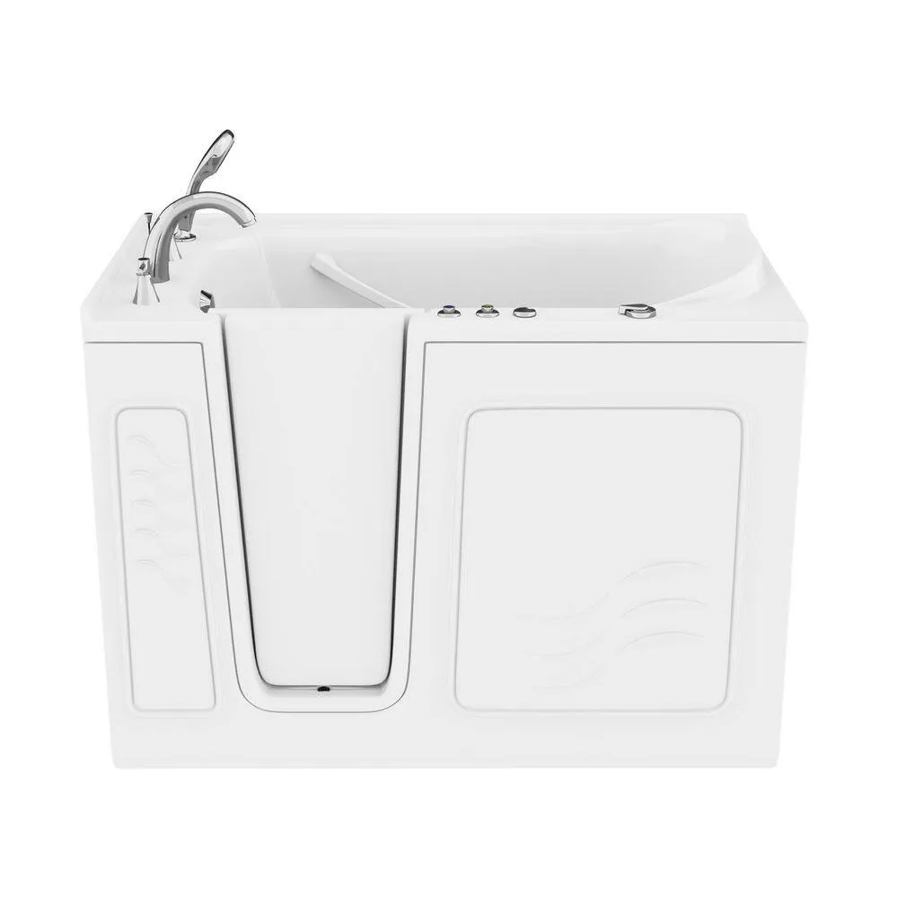 Universal Tubs 52.8 in. Walk-In Whirlpool Bathtub in White with 1.6 GPF Smart Toilet Combo, Left Drain, photo 23 of 23