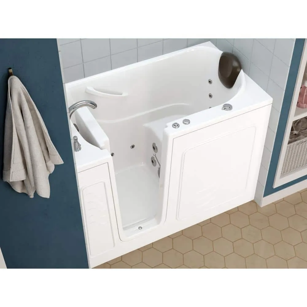 Universal Tubs Safe Premier 52.3 in. x 60 in. x 30 in. Left Drain Walk-In Whirlpool Bathtub in White, photo 14 of 17