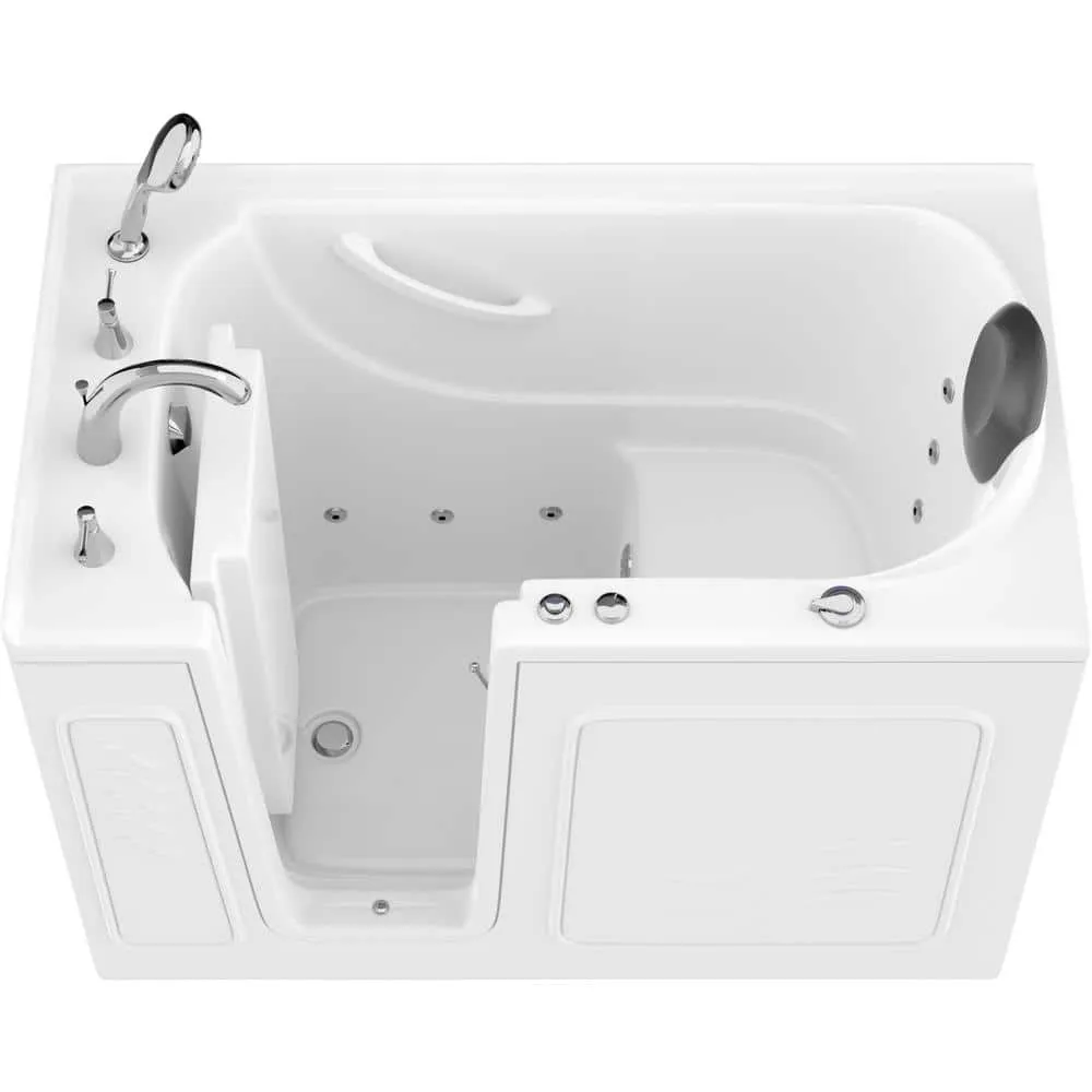 Universal Tubs Safe Premier 52.3 in. x 60 in. x 30 in. Left Drain Walk-In Whirlpool Bathtub in White, photo 10 of 17