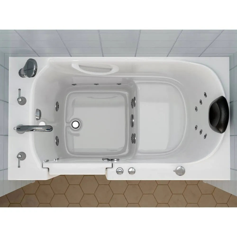 Universal Tubs Safe Premier 52.3 in. x 60 in. x 30 in. Left Drain Walk-In Whirlpool Bathtub in White, photo 16 of 17