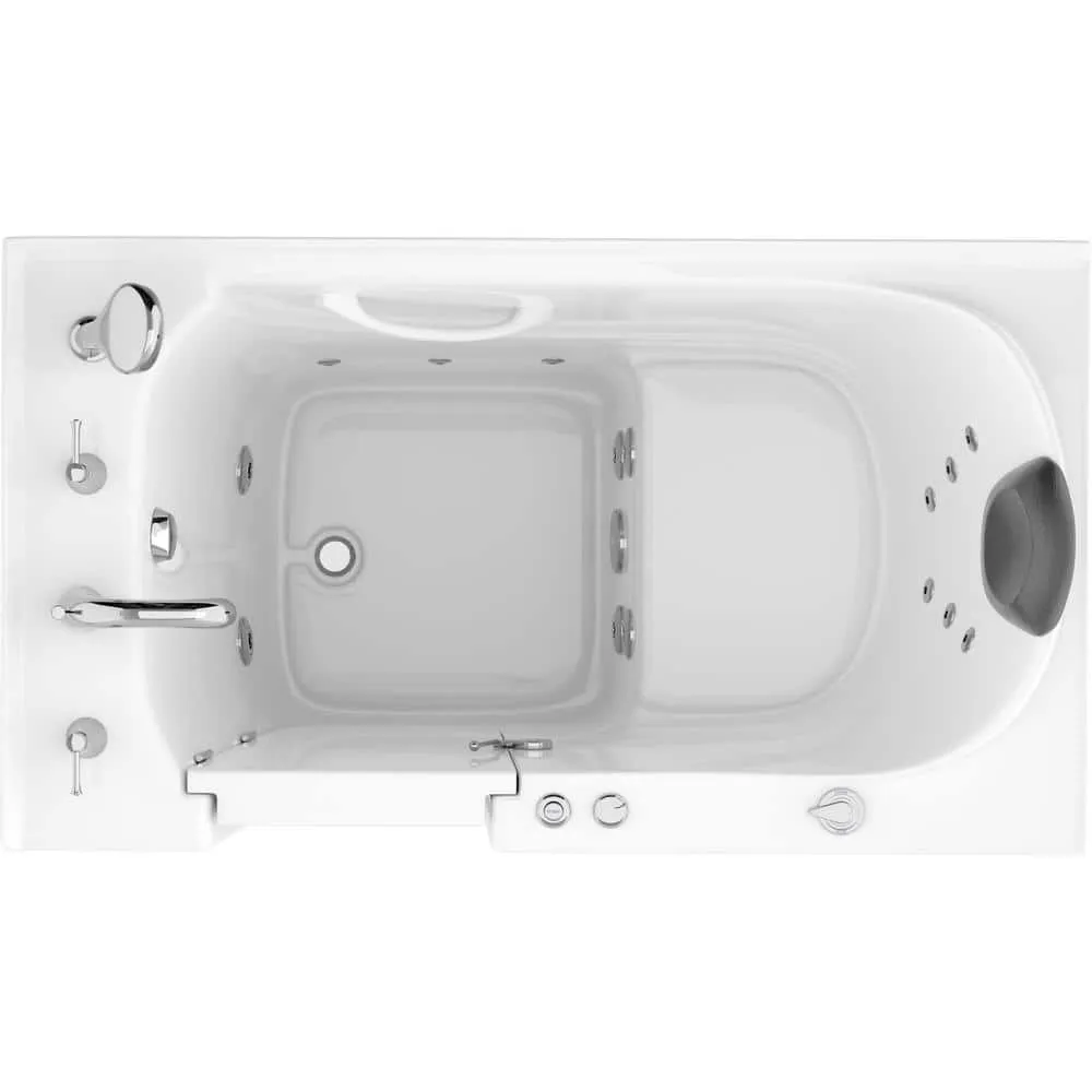 Universal Tubs Safe Premier 52.3 in. x 60 in. x 30 in. Left Drain Walk-In Whirlpool Bathtub in White, photo 11 of 17