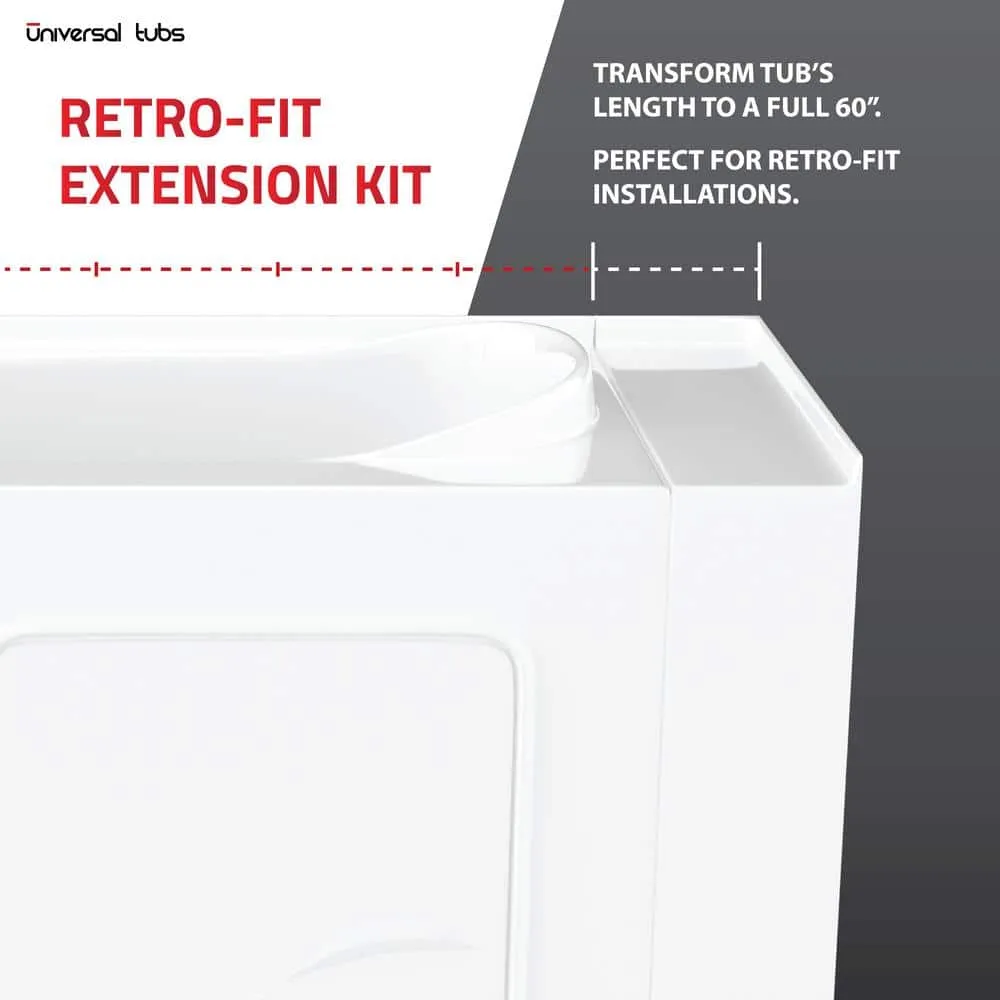 Universal Tubs HD Series 30 in. x 53 in. Left-Drain Quick-Fill Walk-In Soaking Bathtub in White, photo 20 of 21