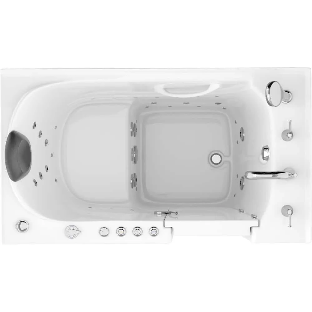 Universal Tubs Safe Premier 52.3 in. x 60 in. x 30 in. Right Drain Walk-in Air and Whirlpool Bathtub in White, photo 10 of 16