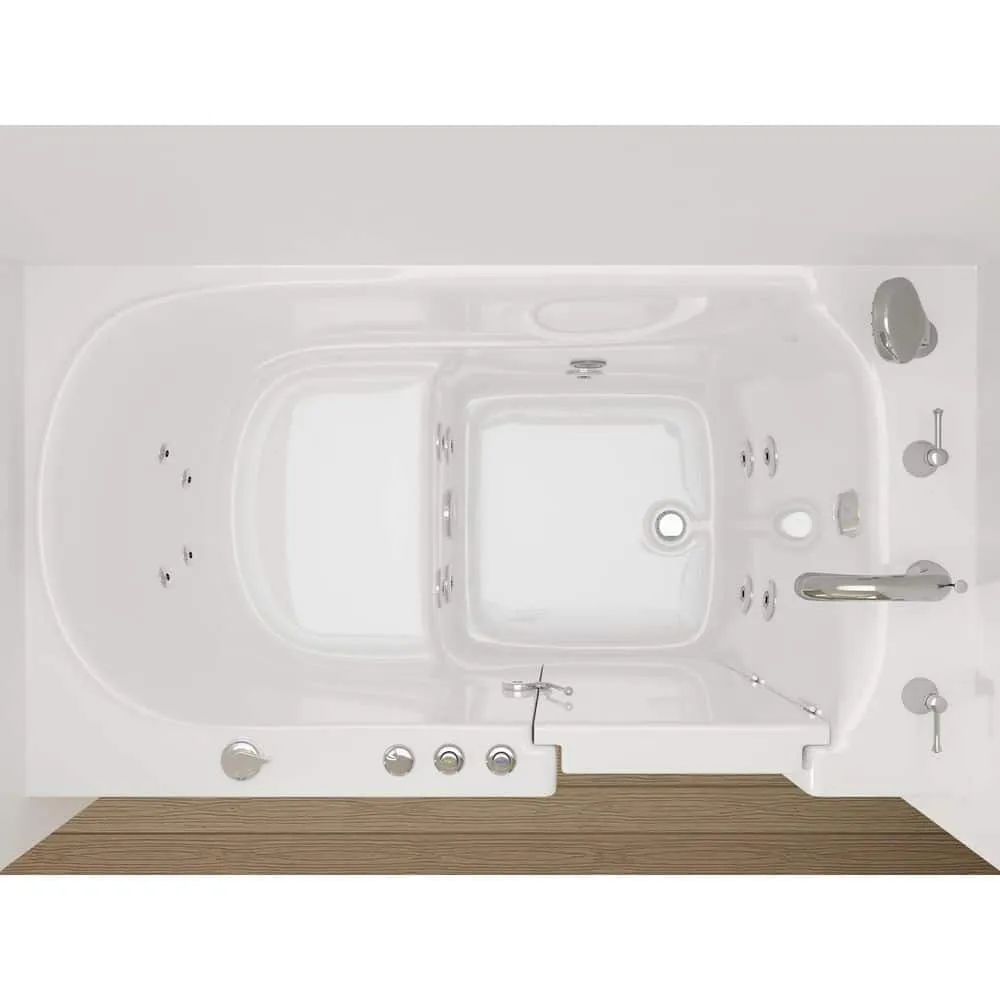Universal Tubs 52.8 in. Walk-In Whirlpool Bathtub in White with 1.6 GPF Single Flush Toilet, Right Drain, photo 15 of 16