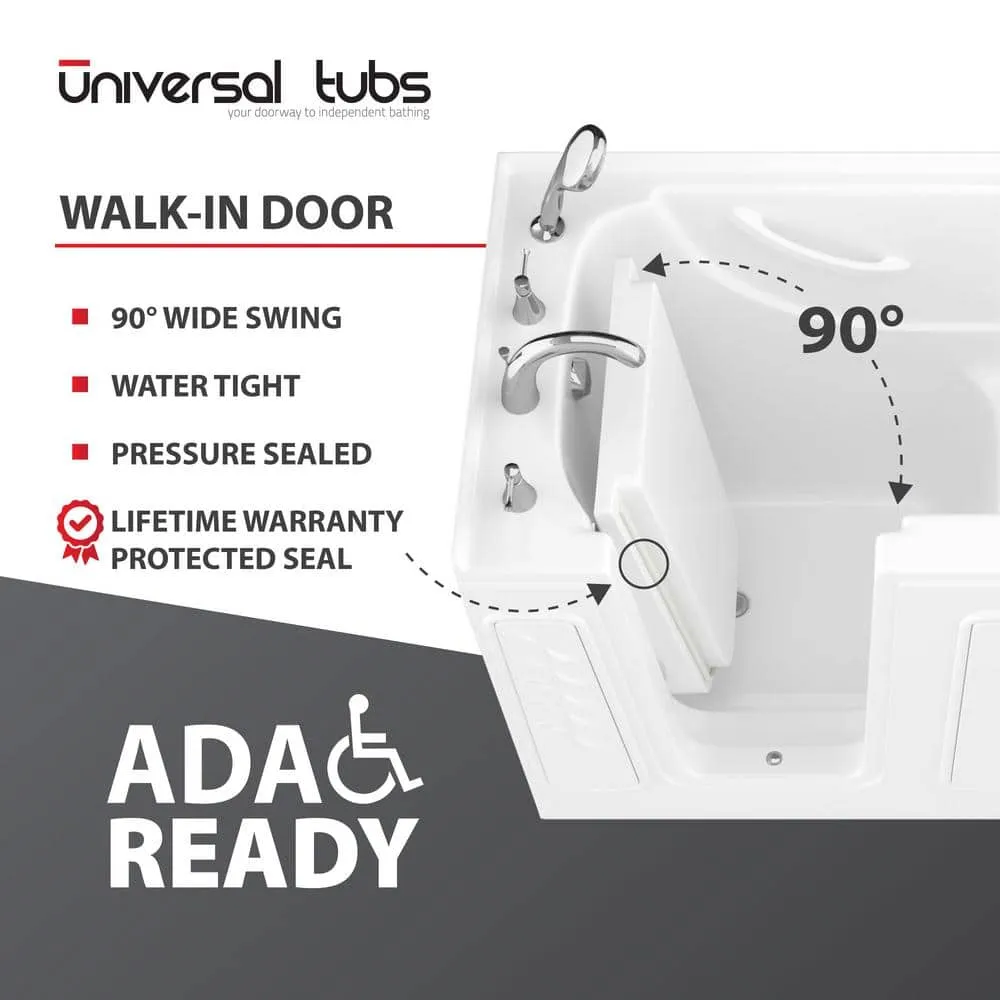 Universal Tubs HD Series 30 in. x 53 in. Right Drain Quick Fill Walk-In Soaking Bathtub in White, photo 20 of 22