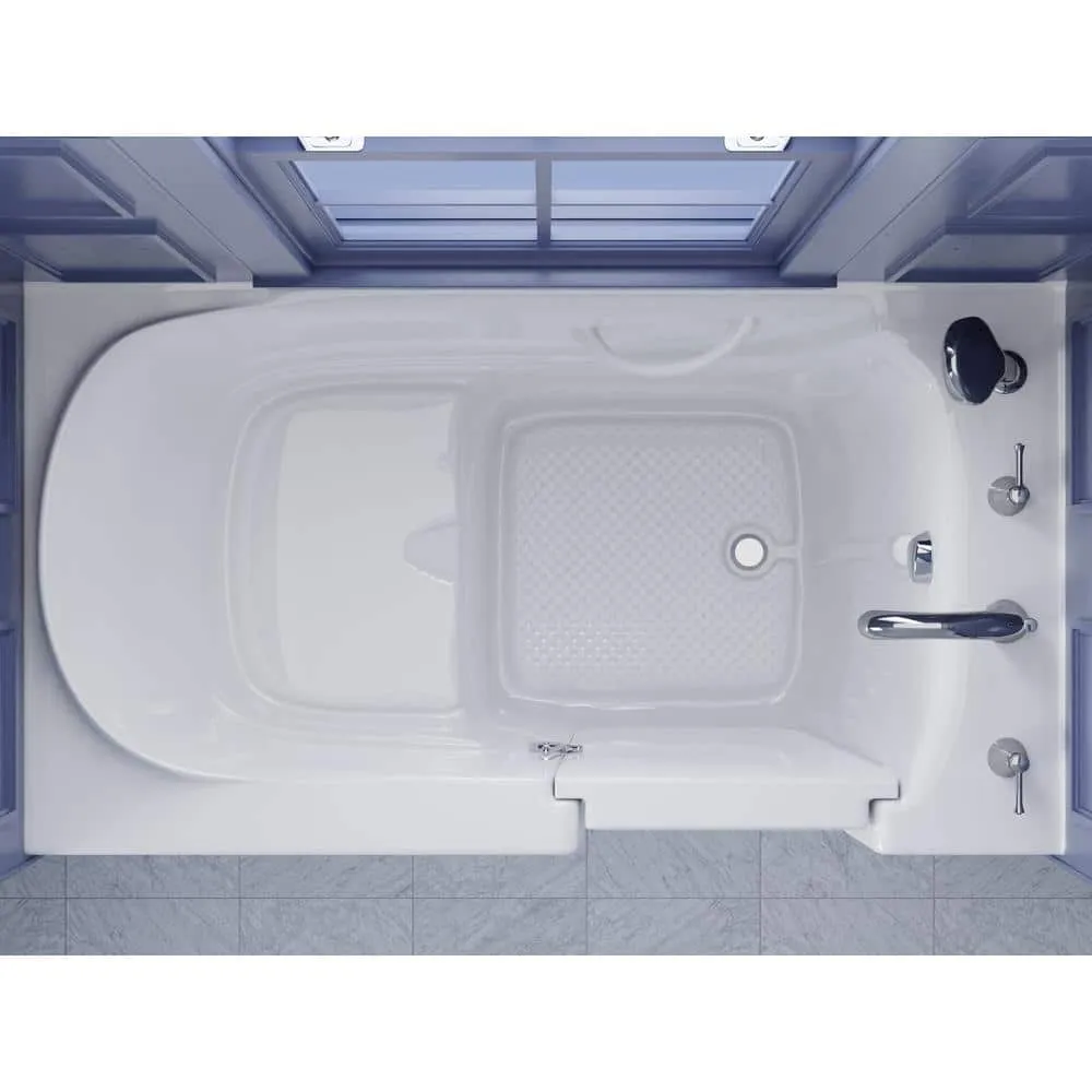 Universal Tubs HD Series 30 in. x 54 in. Right Drain Quick Fill Walk-In Soaking Bathtub in White, photo 7 of 11