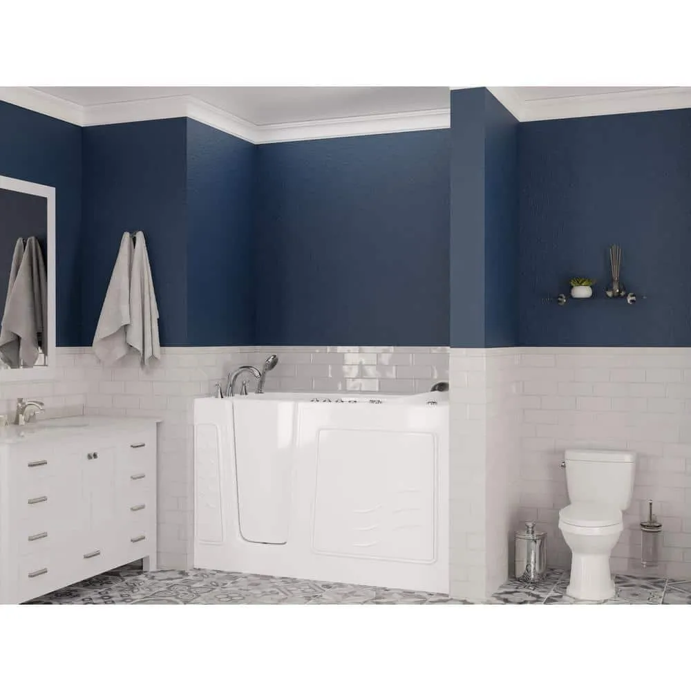 Universal Tubs Safe Premier 52.75 in. x 60 in. x 26 in. Left-Drain Walk-In Air and Whirlpool Bathtub in White, photo 12 of 17