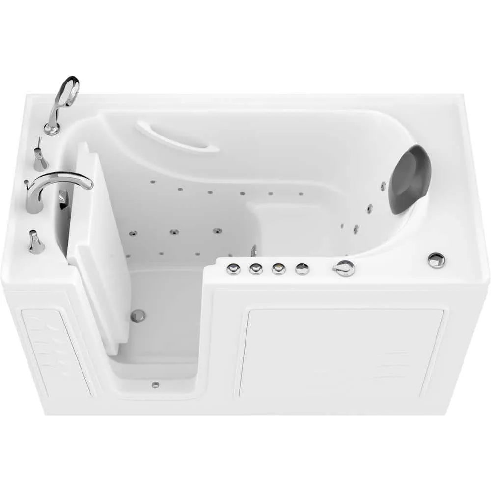 Universal Tubs Safe Premier 52.75 in. x 60 in. x 26 in. Left-Drain Walk-In Air and Whirlpool Bathtub in White, photo 10 of 17