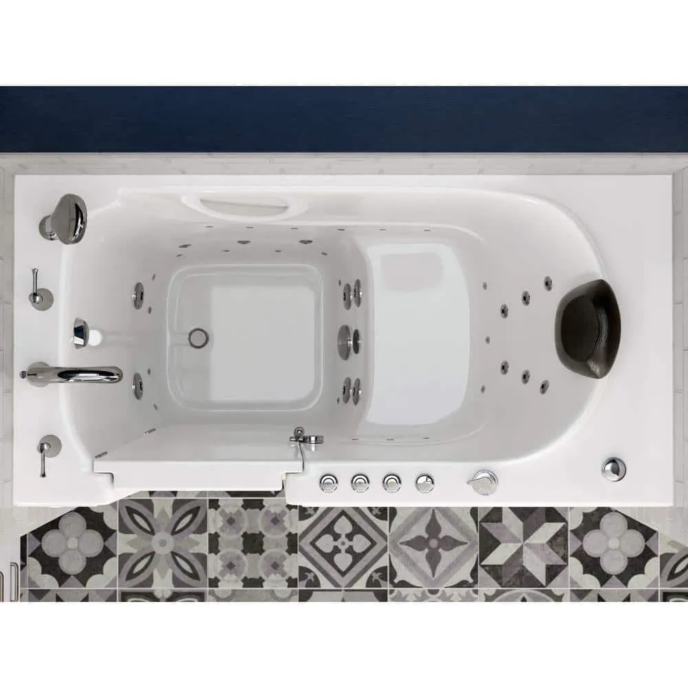 Universal Tubs Safe Premier 52.75 in. x 60 in. x 26 in. Left-Drain Walk-In Air and Whirlpool Bathtub in White, photo 16 of 17